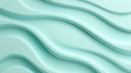 Obraz premium Smooth abstract waves in soothing pastel mint color for modern design backgrounds and creative projects