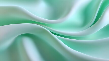 Obraz premium Smooth and Shimmering Mint Green Satin Fabric with Elegant Waves and Soft Textures for Backgrounds and Designs