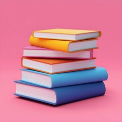 stack of colorful books