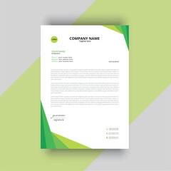 Modern green corporate letterhead design