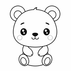 Obraz premium Cute Cartoon Bear Coloring Page