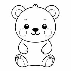 Obraz premium Cute Cartoon Bear Coloring Page