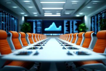 Strategic business team meeting in a modern conference room focused on data analytics corporate environment professional viewpoint