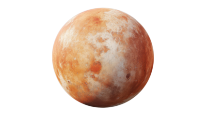 Mars red planet on transparent background