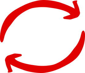 リサイクルな矢印のベクターイラスト 赤色 回転 再生