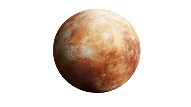 Mars red planet on transparent background