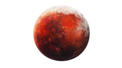 Mars red planet on transparent background