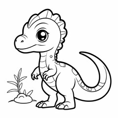 Fototapeta premium Cheerful Dinosaur Coloring Page