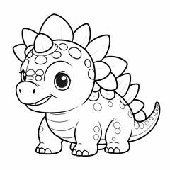 Fototapeta premium Joyful Dinosaur Coloring Page