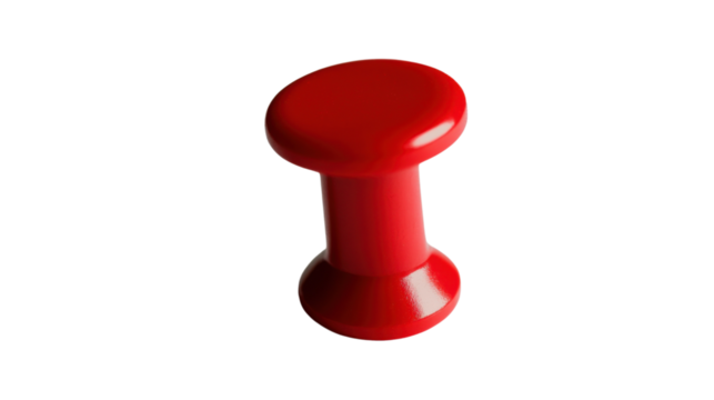 Yellow pin on transparent background 