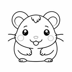 Adorable Hamster Coloring Page