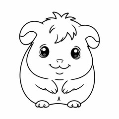 Fototapeta premium Sweet Guinea Pig Coloring Page