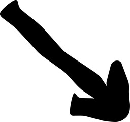 右肩下がりの矢印のベクターイラスト素材 黒色 ダウン 下降