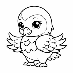 Fototapeta premium Cheerful Owl Coloring Page for Kids