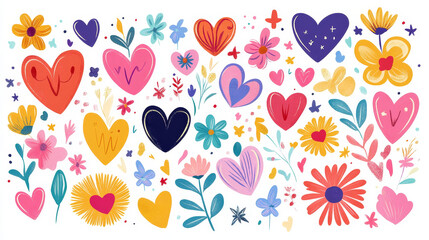 Retro y2k or groovy style poster design template set. Vector banner with cute psychedelic heart and star cartoon characters with happy smiling faces. Cover in vintage aesthetic with flowers and text.