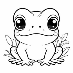 Fototapeta premium Joyful Frog Coloring Page for Children