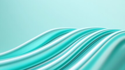 Naklejka premium Soft Flowing Turquoise Fabric Texture with Smooth Waves and Light Highlights on a Calm Background