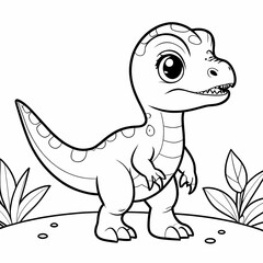 Obraz premium Cute Stegosaurus Dinosaur Coloring Page for Kids Fun and Creative Activity to Spark Imagination