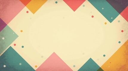 A vintage abstract background with pastel-colored geometric shapes, textured noise effects, and retro-inspired faded gradients.