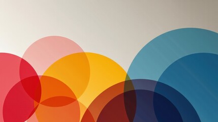 Obraz premium A sleek abstract design combining soft circular forms, bold gradient transitions in vibrant colors, and a lightly textured concrete backdrop.