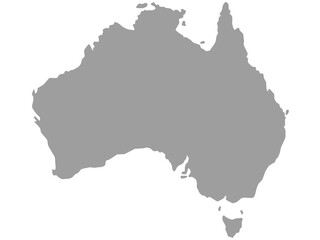 Australia - smooth grey silhouette map of country area. Simple flat illustration