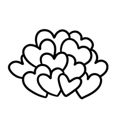 Cute heart outline illustration for Valentine's Day. It's a simple and charming design, perfect for decorating and filling with feelings of love and longing.