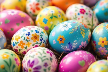 Easter. Colorful painted Easter eggs.