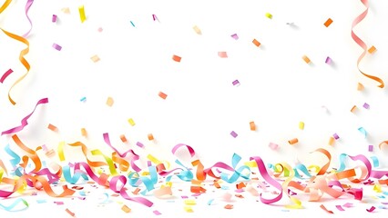 Colorful Confetti and Streamers Celebration Background