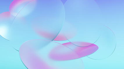 Abstract background with blue and pink circles. 3d Render, 3d illustration.