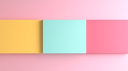 Obraz premium Vibrant Colored Backgrounds with Soft Pastel Tones in Yellow, Teal, and Pink for Creative Design Projects