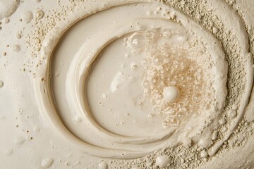 Close-up of beige clay texture with swirling patterns and air bubbles.