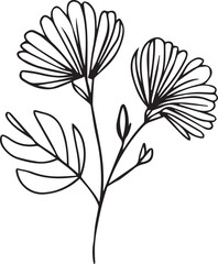 black and white flower