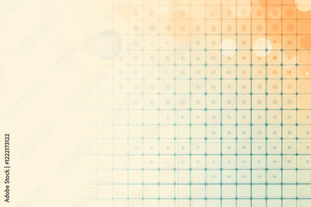 Poster Abstract Grid Pattern with Soft Color Gradient and Bokeh Effects