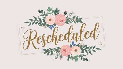 Obraz premium Rescheduled Floral Announcement Banner