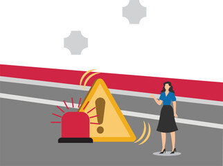 There is a warning or caution message that needs to be fixed urgently