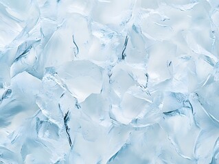 Obraz premium Close-up of many translucent ice cubes.