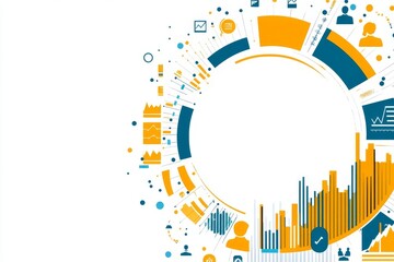 Obraz premium Abstract Data Visualization: Business Analytics Infographic Design