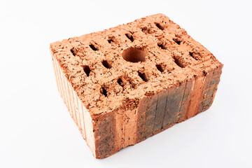 A piece of sintered porous brick on a white background