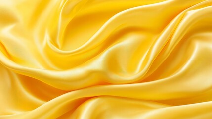 Obraz premium Luxurious yellow silk fabric background with elegant folds and smooth texture smooth,