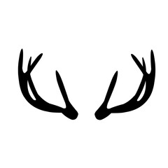 deer antlers silhouette vector