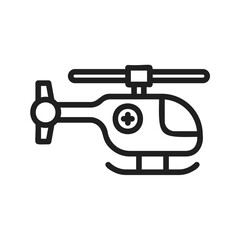 Helicopter icon vector image. Suitable for mobile apps, web apps and print media.