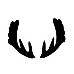 Obraz premium deer antlers silhouette vector