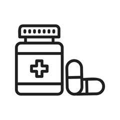 Obraz premium Pills icon vector image. Suitable for mobile apps, web apps and print media.