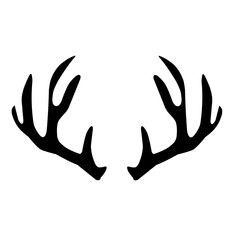 deer antlers silhouette vector