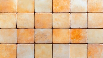 A stack of vibrant orange tiles, striking display of color and texture for home improvement