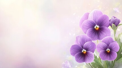 Dreamy purple flowers in soft focus, a serene floral background image vivid