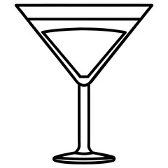Minimal Martini Glass Line Art