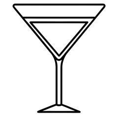 Minimal Martini Glass Line Art