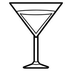 Minimal Martini Glass Line Art