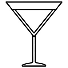 Minimal Martini Glass Line Art